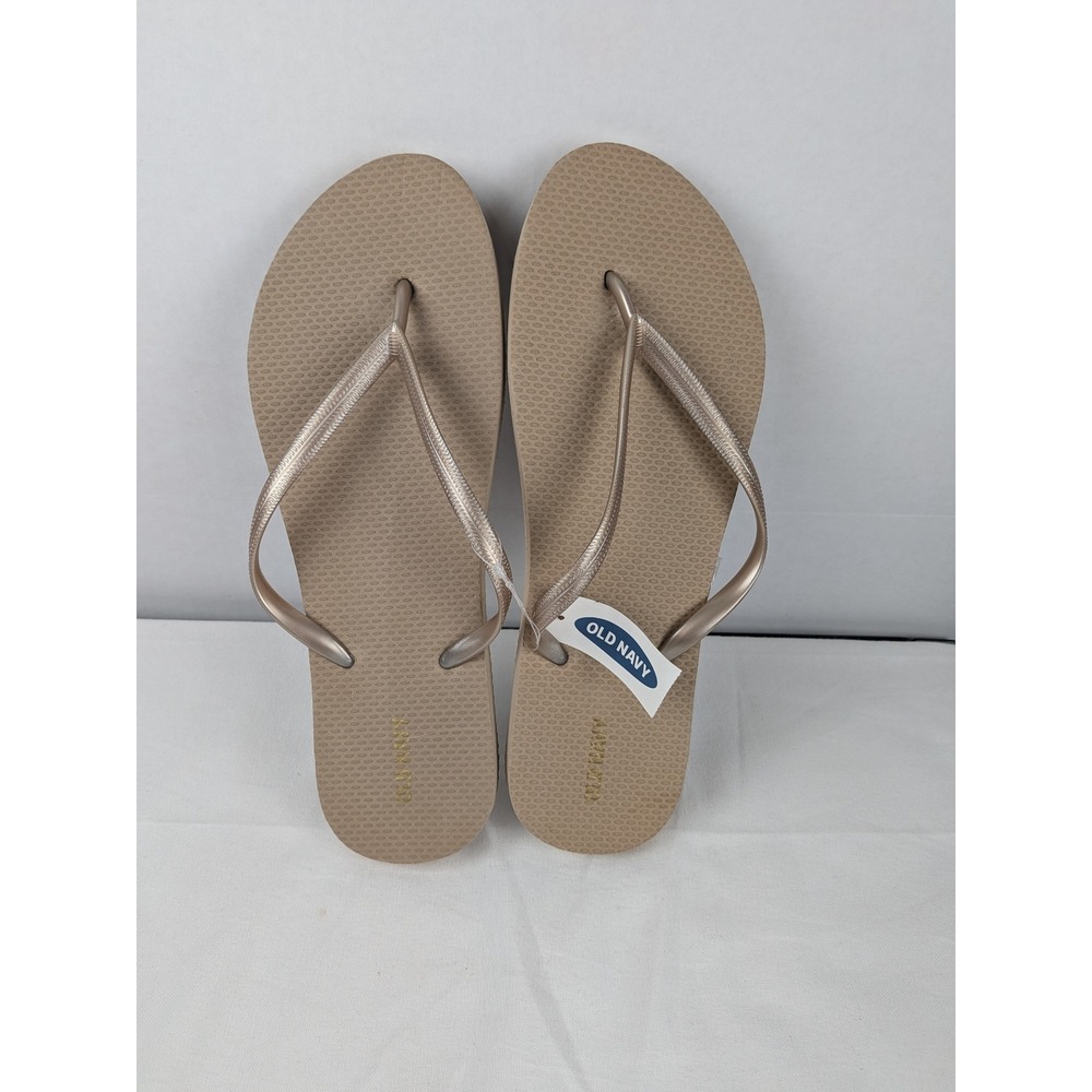 Old Navy Women's Rose Gold Metallic Flip Flops Sandals Size 11